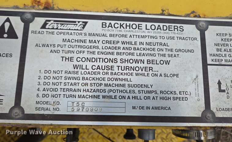 image for item EC4001 1997 Terramite T5C backhoe