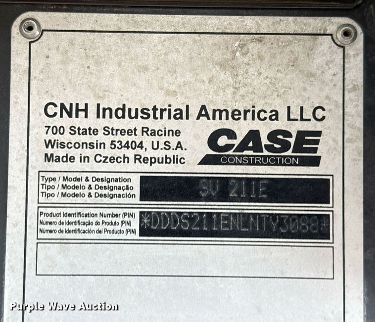 image for item ED5488 2020 Case SV211E single drum vibratory roller