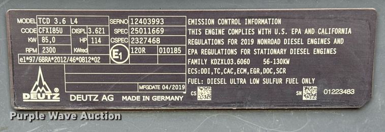 image for item ED5490 2019 Wacker Neuson RC110 single drum vibratory roller