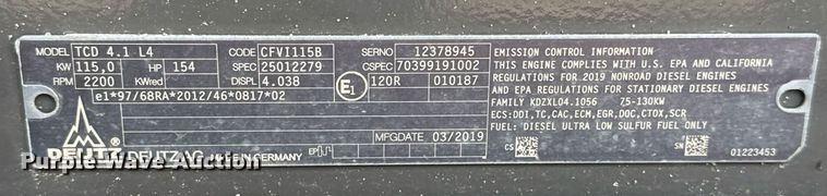 image for item ED5495 2019 Case SV212D single drum vibratory roller