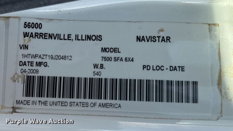 image for item EG2359 2009 International 7400 water truck