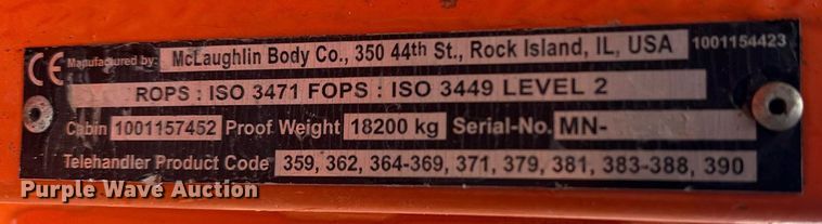 image for item EG2522 2019 JLG 1255 telehandler