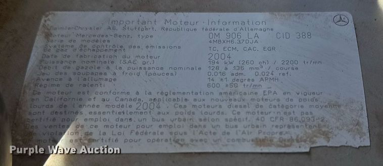 image for item EG2526 2005 Sterling Acterra utility / service truck