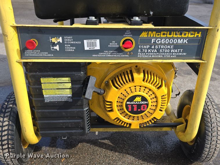 image for item EH8637 (2) McCulloch FG6000MK generators