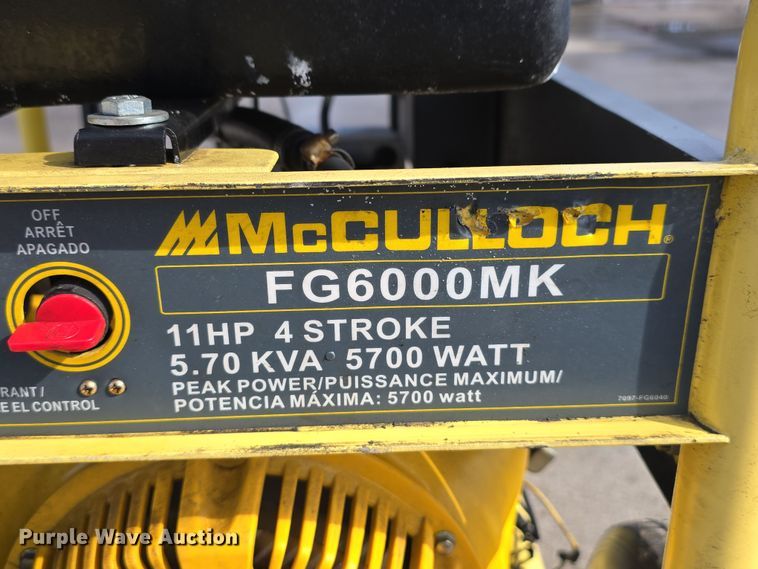 image for item EH8637 (2) McCulloch FG6000MK generators