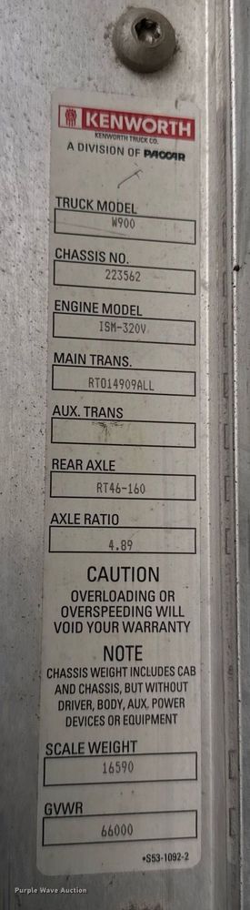 image for item EI4154 2008 Kenworth W900 ready mix truck