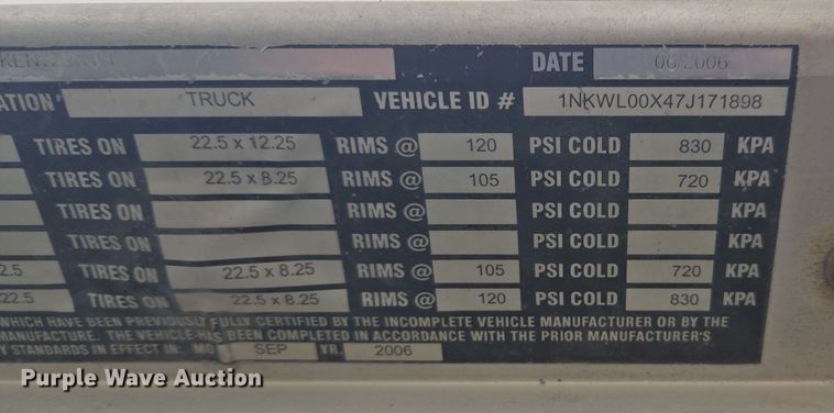 image for item EI4157 2007 Kenworth W900 ready mix truck