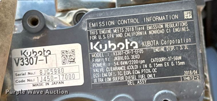 image for item EJ3390 2018 Wacker Neuson RC50P single drum vibratory roller