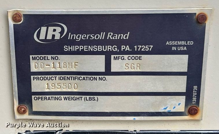 image for item EK2636 2007 Ingersoll Rand DD118HF double drum vibratory roller
