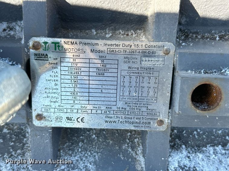 image for item EK2647 Techtopind Motors GR3-CI-TF-326T-4-BR-D-50 electric motor