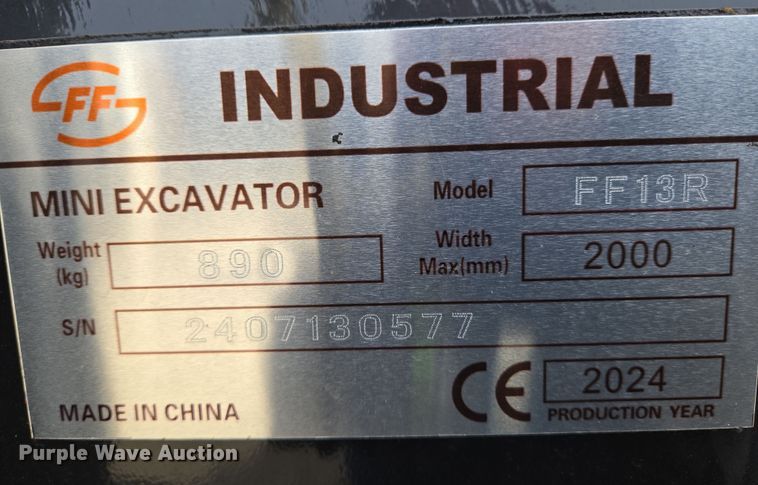 image for item EO0598 2024 Industrial FF13R mini excavator