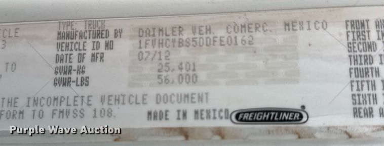 image for item EQ1020 2013 Freightliner Business Class M2 fuel truck