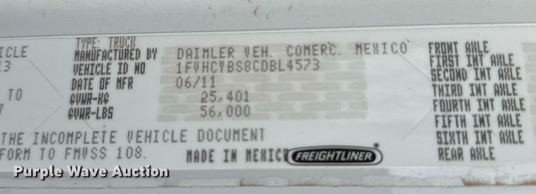 image for item EQ1023 2012 Freightliner Business Class M2 fuel truck