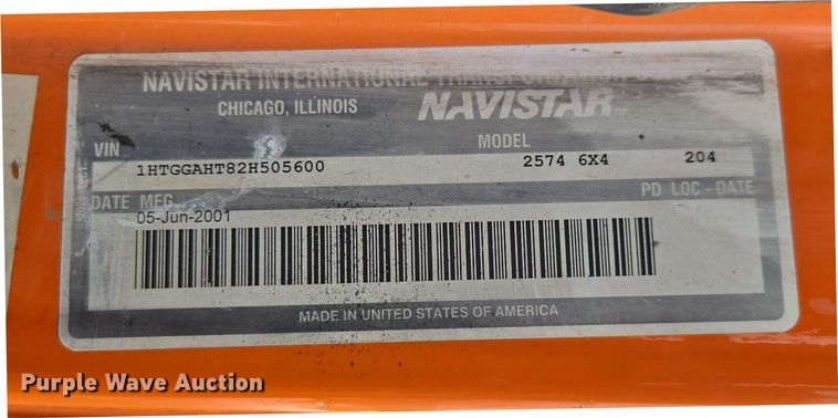 image for item ER5130 2002 International 2574 dump truck