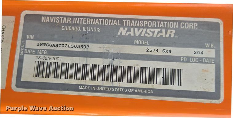 image for item ER5132 2002 International 2574 dump truck