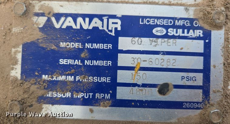 image for item ER5133 (3) Vanair 60 Viper air compressors