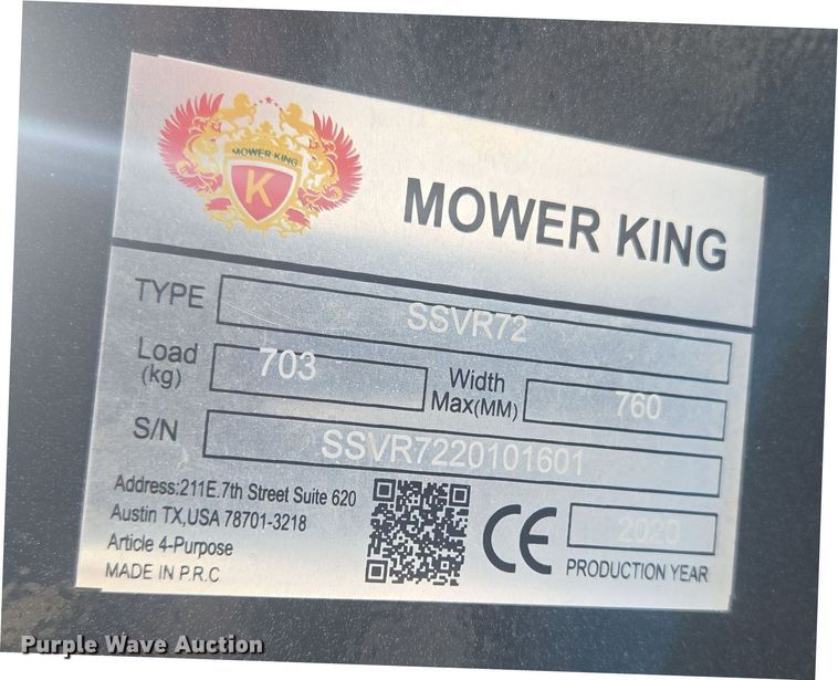 image for item ER5137 Mower King SSVR72 skid steer roller