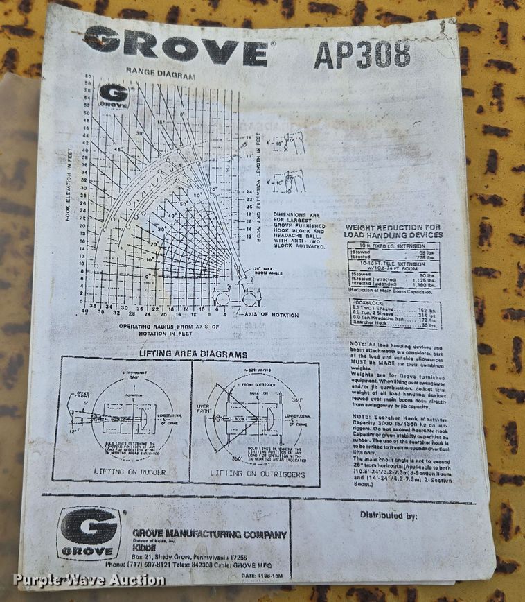 image for item ER5159 Grove AP-308 crane