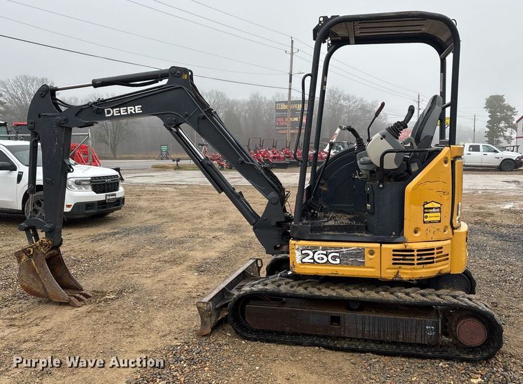 image for item EY9894 2015 John Deere 26G mini excavator