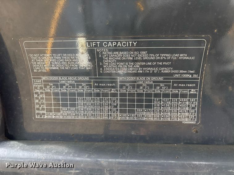 image for item EY9894 2015 John Deere 26G mini excavator