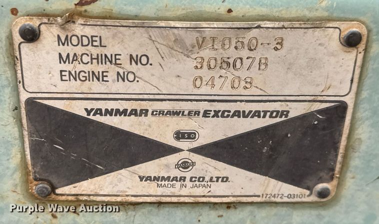 image for item LH9496 2004 Yanmar VI050-3 mini excavator