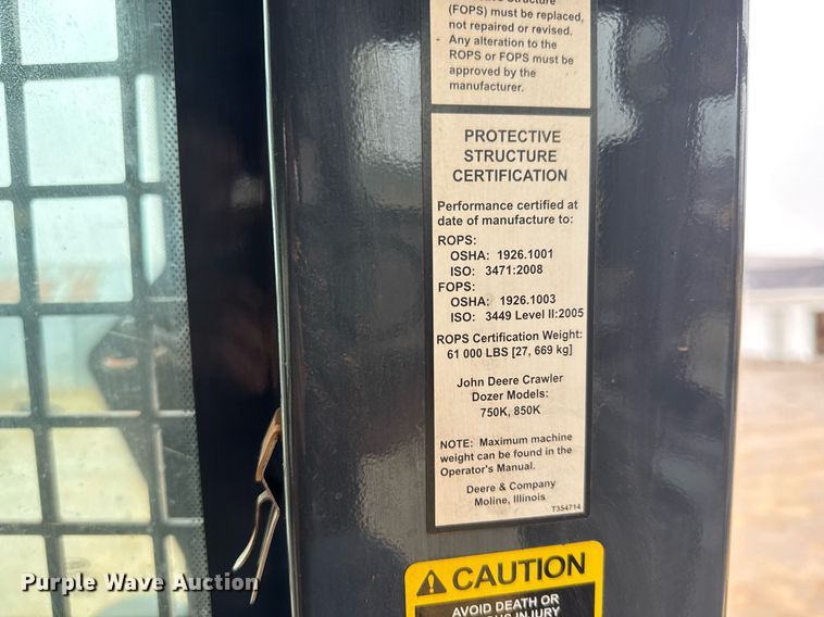 image for item LH9522 2015 John Deere 850K dozer