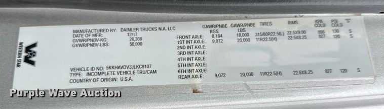 image for item LH9526 2018 Western Star 4700SF dump truck
