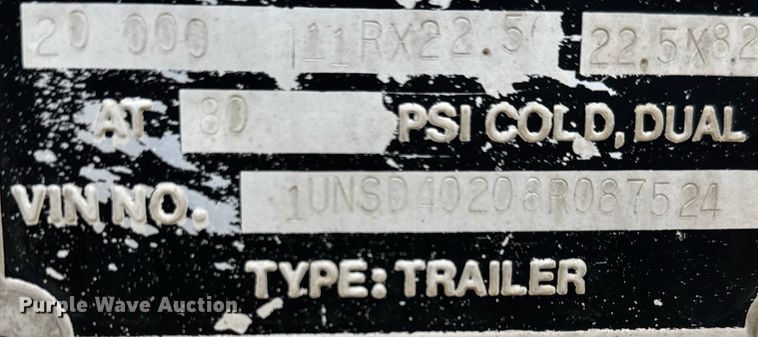 image for item LH9530 2008 Ranco bottom dump trailer