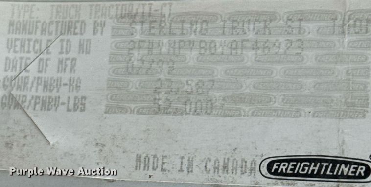 image for item NN9568 2000 Sterling A/AT9500 dump truck