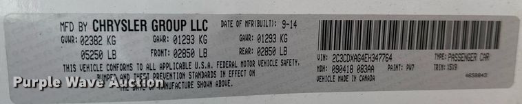 image for item DM5569 2014 Dodge Charger Police 