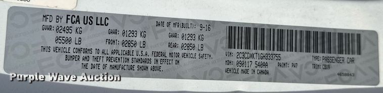 image for item DO0285 2016 Dodge Charger Police 