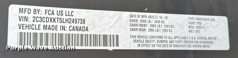 image for item DO0406 2020 Dodge Charger Police 