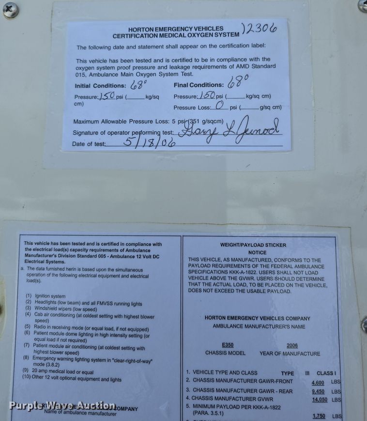 image for item DO7769 2006 Ford E450 ambulance