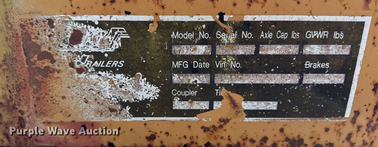 image for item DQ6665 1993 JFW equipment trailer