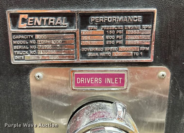 image for item DT0579 1996 GMC Topkick pumper fire truck