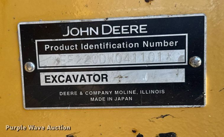 image for item DT0583 2009 John Deere 220D W wheeled excavator