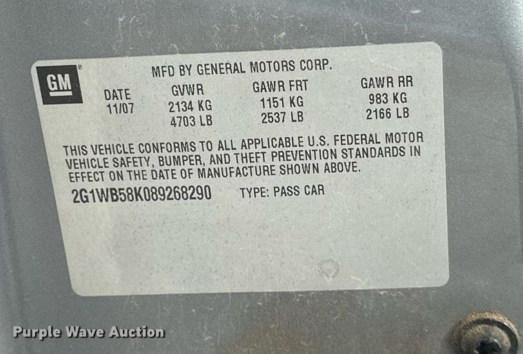 image for item DV0584 2008 Chevrolet  Impala LS 