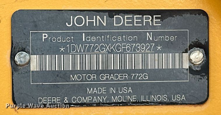 image for item EK0373 2016 John Deere 772G motor grader