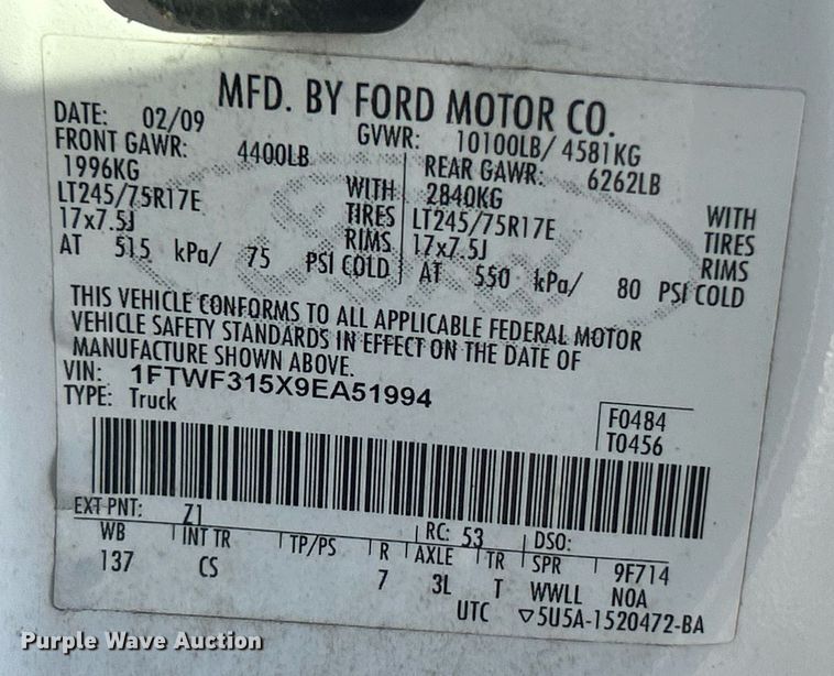 image for item EK2660 2009 Ford F350 Super Duty XL pickup truck