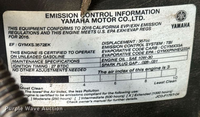 image for item EQ1015 2017 Yamaha Adventurer One golf cart