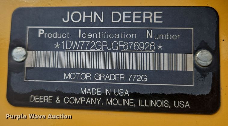image for item ER5154 2016 John Deere 772GP motor grader