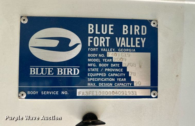 image for item ER8787 2009 Blue Bird All American school bus