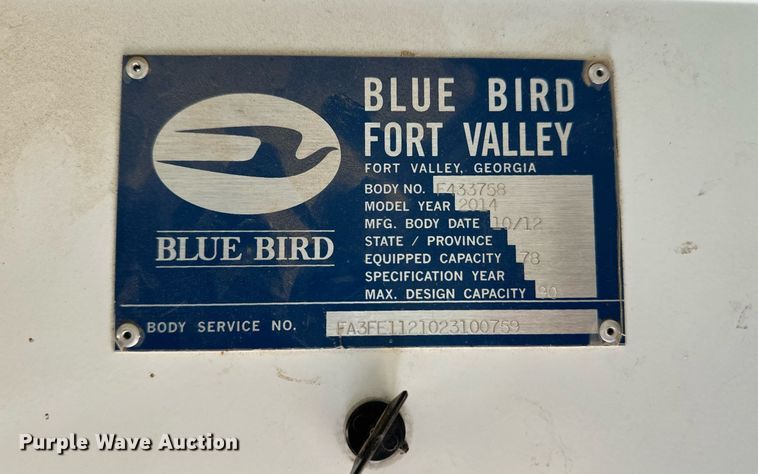 image for item ER8788 2014 Blue Bird All American school bus