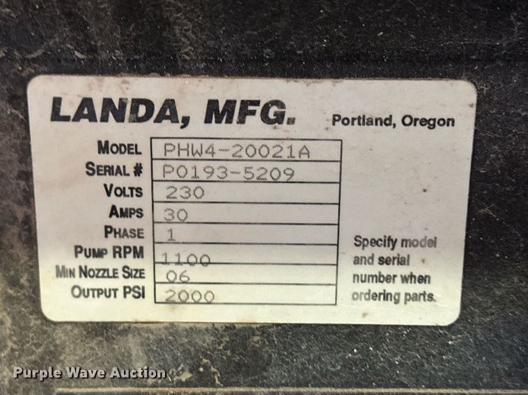 image for item ER8791 Landa PHW4 hot pressure washer