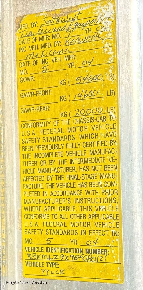 image for item EY9941 2005 Kenworth T300 dump truck