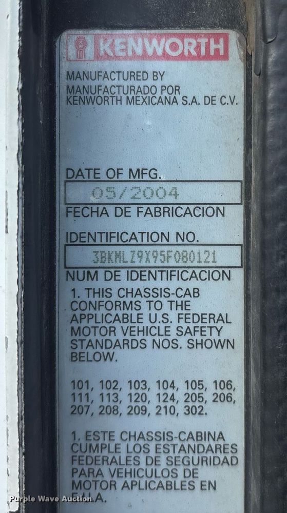 image for item EY9941 2005 Kenworth T300 dump truck