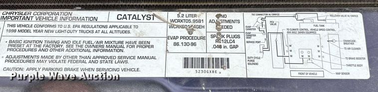 image for item EY9945 1998 Dodge Ram 1500 Club Cab pickup truck