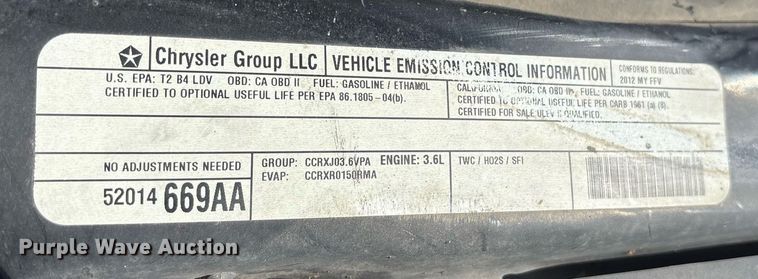 image for item EY9972 2012 Dodge Grand Caravan van