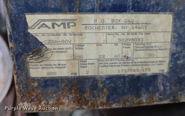 image for item NI9533 AMP  C22A-80V air compressor