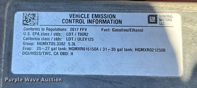 image for item NN9595 2017 Chevrolet Tahoe Police SUV